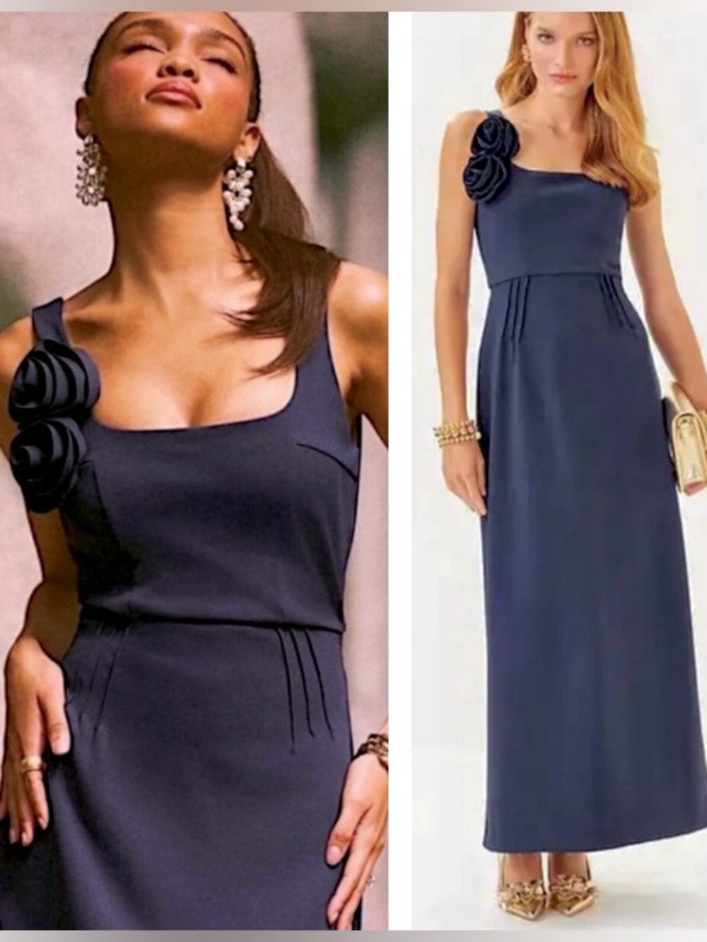 Lilly Pulitzer Jade maxi dress gown true navy roses sleeveless size 6